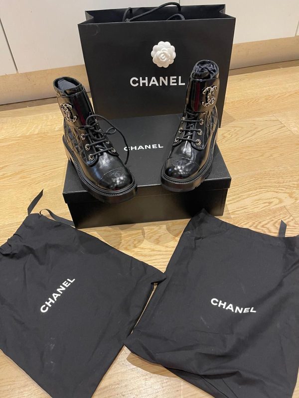 Black Leather Combat Boots